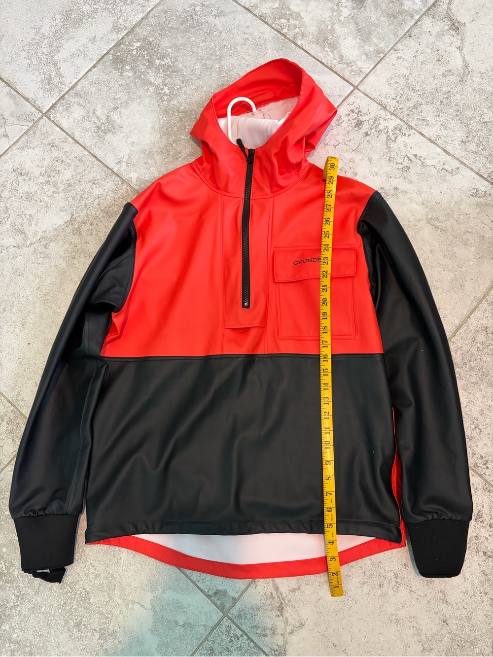Grundens Red & Black Hooded Performance Pullover